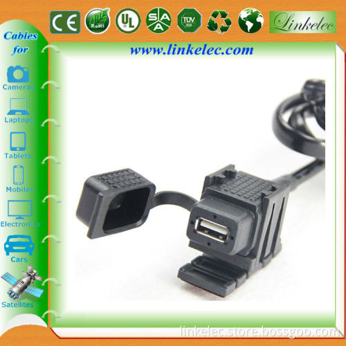 waterproof motorcycle car cigarette lighter usb mp3 player cable adapter